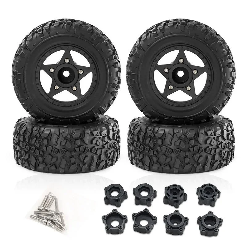 

4Pcs 112mm 1/8 1/10 Short Course Truck Tire Tyre with 12mm 14mm 17mm Wheel Hex for Trxs Slash ARRMA SENTON HSP HPI RC Car