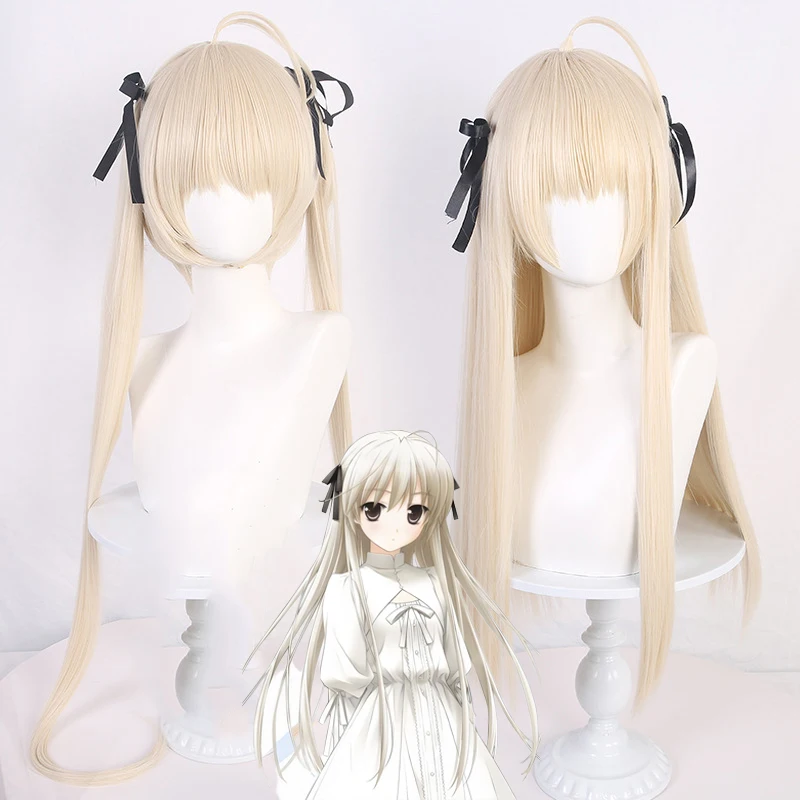 Anime Yosuga No Sora Kasugano Sora 코스프레 가발 소녀 황금 긴 머리 내열성 합성 가발 할로윈 카니발 소품