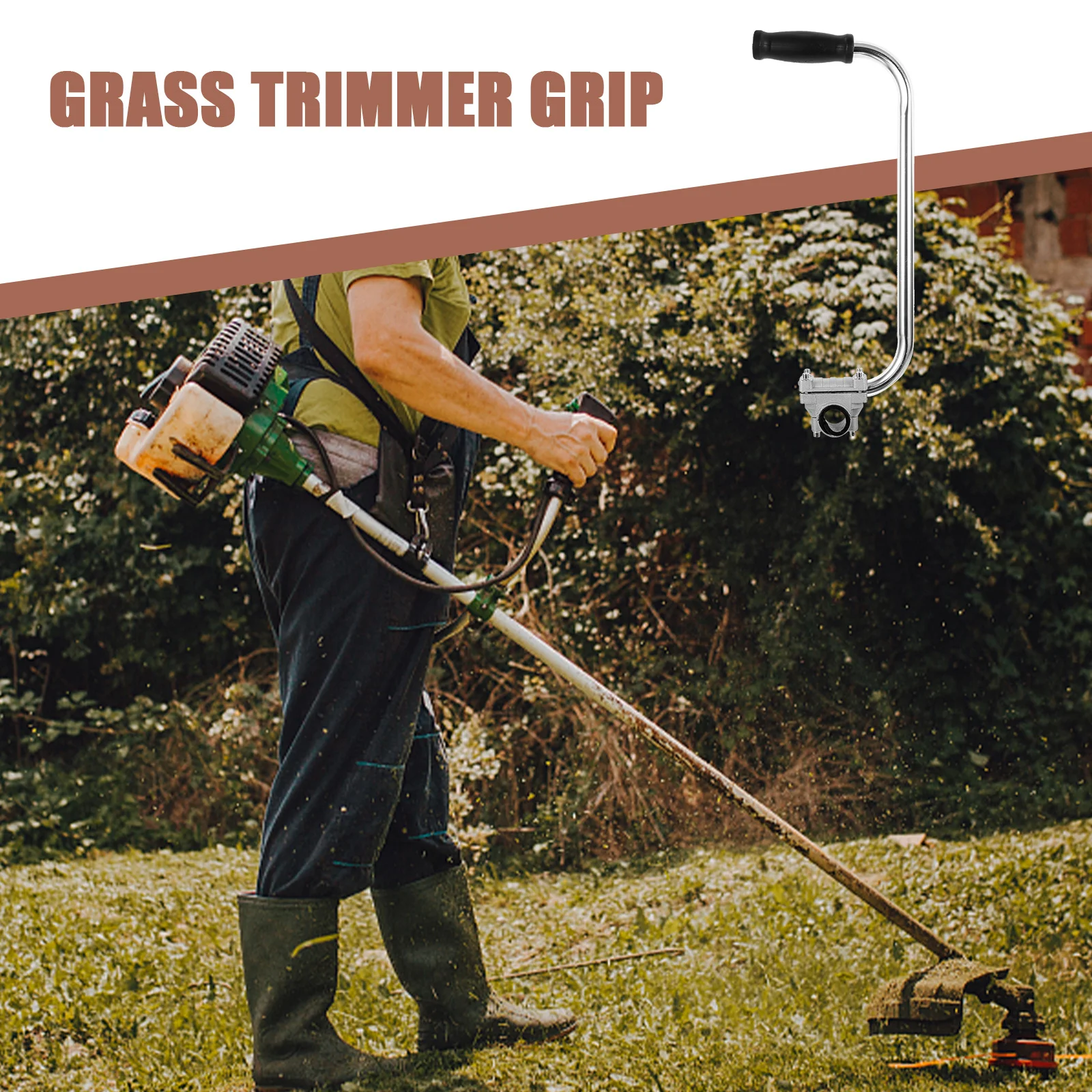 

Ergonomic Trimmer Handle Lawn Mower Grip Landscaping Tool Part Durable Easy Install Lawn Mower Grip Trimmer Handle