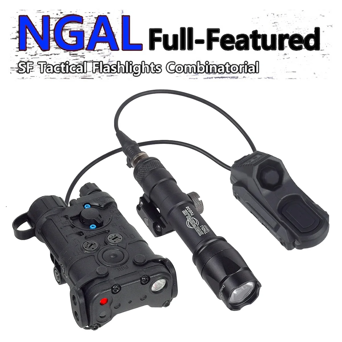 

Tactical NGAL Red Green Lasers Indicator Surefir M300 M600 Hunting Scout Weapons Light Dual Function Pressure Switch 20mm Rail