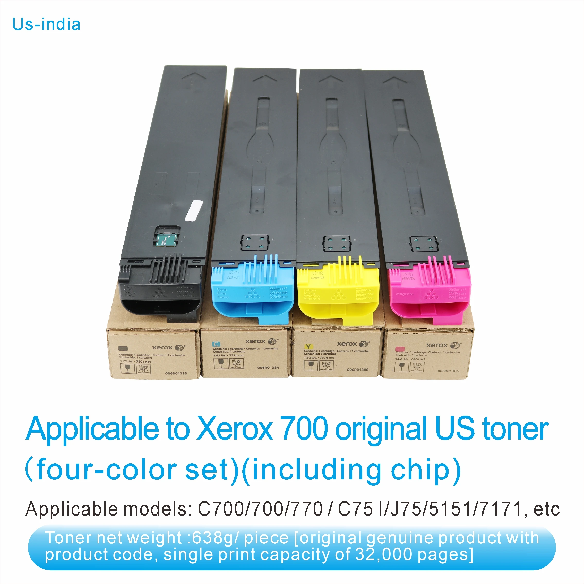 Original Quality Compatible Xerox 006R01383 006R013834 006R01385 006R01386 CMYK TN bundle used for Xerox 700 C75 J75 Printer