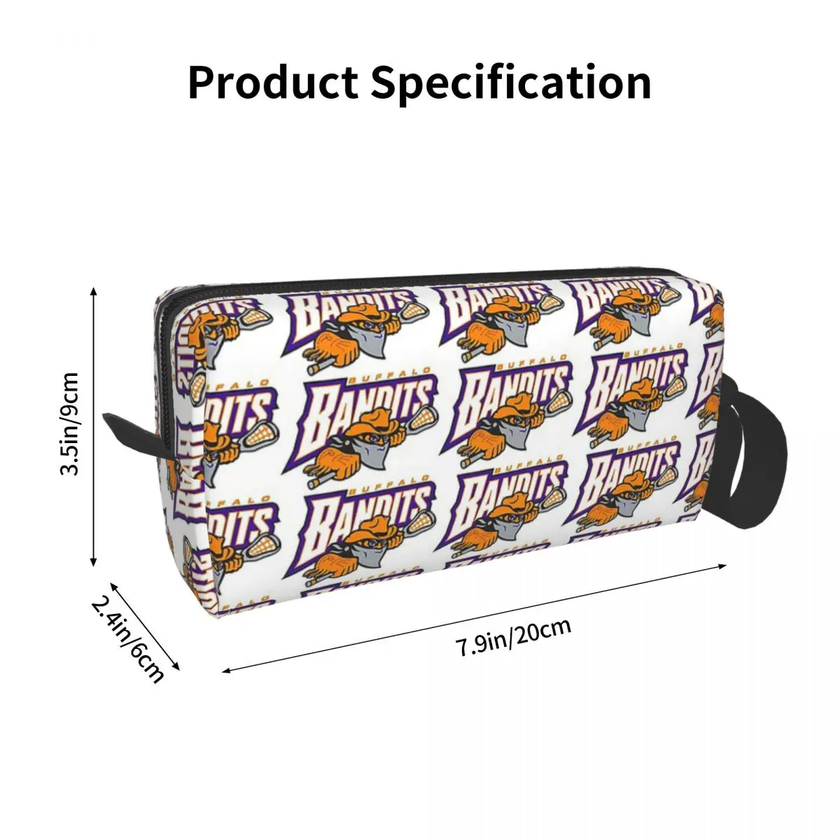 Buffalo Bandits Logo Design Makeup Bag Cosmetic Organizer Storage Dopp Kit Toiletry Cosmetic Bag for Women Beauty Pencil Case