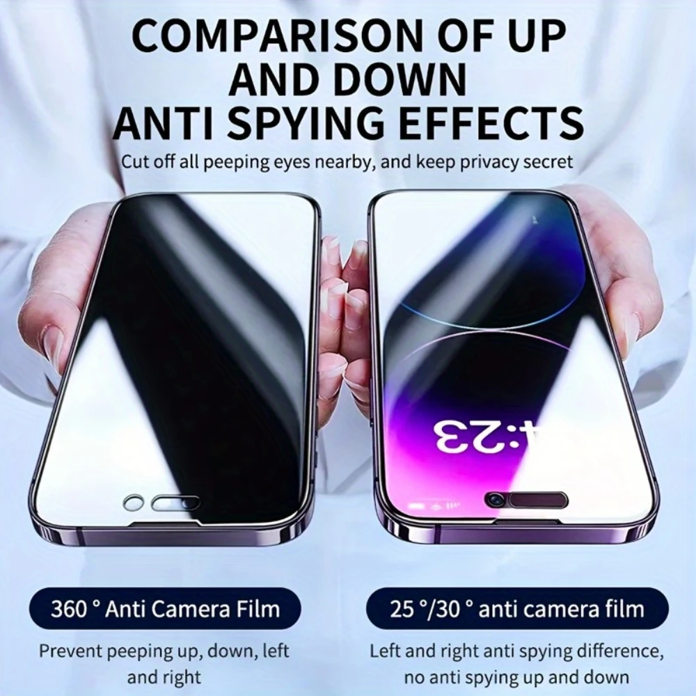 NNBILI 3 Stück 360-Grad-Vierseitige Anti-Spionage-Displayschutzfolie mit Ein-Klick-Installation für iPhone 16 17 18 Pro Max Serie – Detail 4
