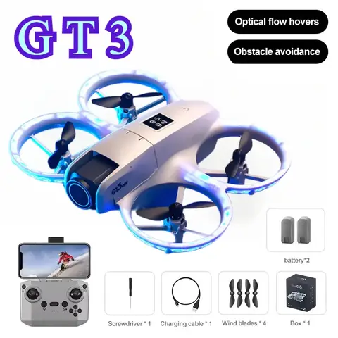 GT3 미니 드론 8k 180 ° ESC 카메라 광학 흐름 포지셔닝 WIFI 항공 사진 원격 제어 항공기 G-safe Drone