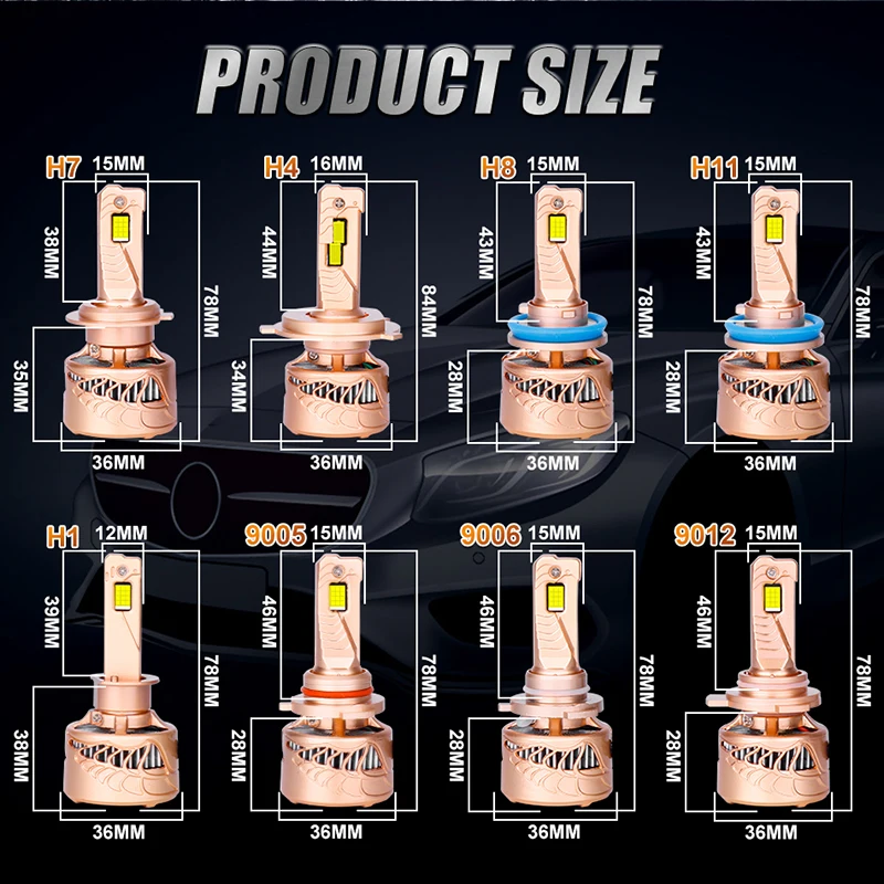 Dualvision H4 LED H7 H8 H11 Canbus المصباح عالية الطاقة لا خطأ CSP H1 9005 HB3 9006 HB4 9012 HIR2 توربو مصباح 6000K أضواء السيارة
