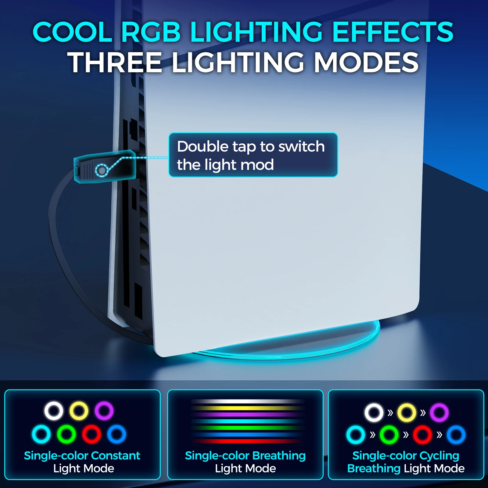 IINE RGB ขาตั้งแนวตั้งสําหรับ PS5 และ PS5 Slim RGB Lighting Disc & Digital Plug and Play ติดตั้งแบบสแนปอินได้ง่าย