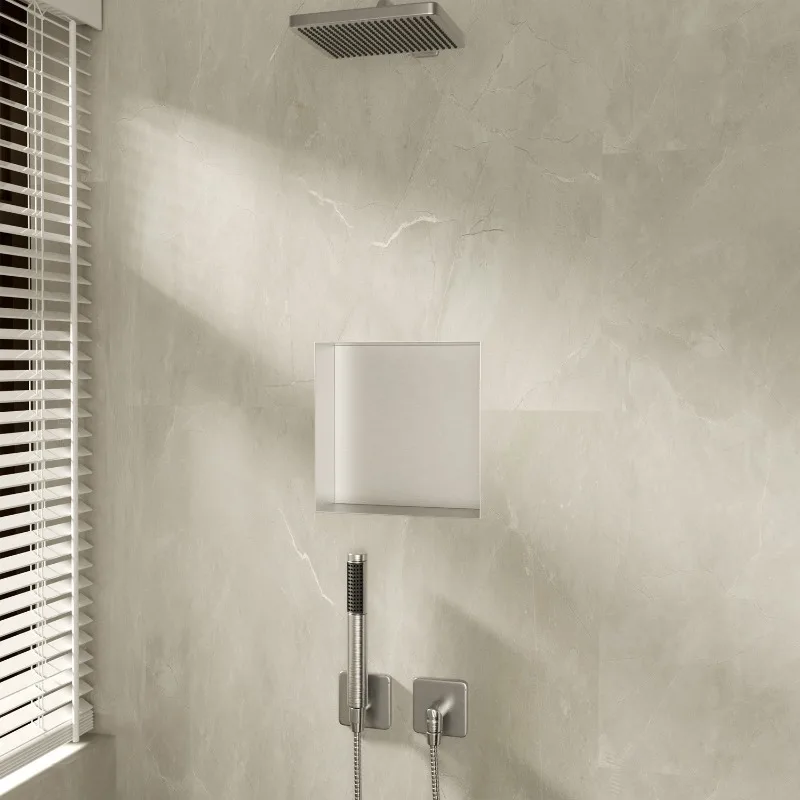 Concealed 304 stainless steel rack hidden recessed borderless bathroom seamless niche