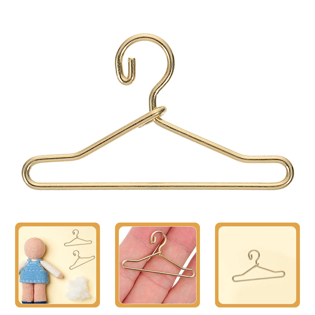 

10 Pcs Coat Hanger Mini House Hangers Clothes Hanging Rack Small Ornaments Alloy Miniature Tiny