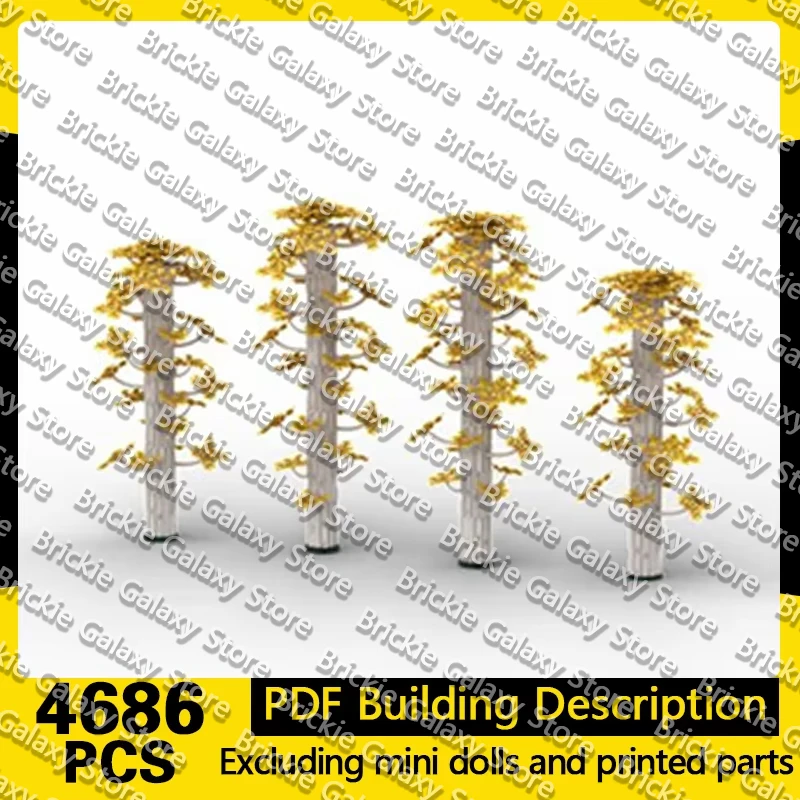 QWERT Creators Plant Series Model MOC Building Bricks Yellow Foliage Pack Modular Technology Gifts Holiday Assemble Children Toy