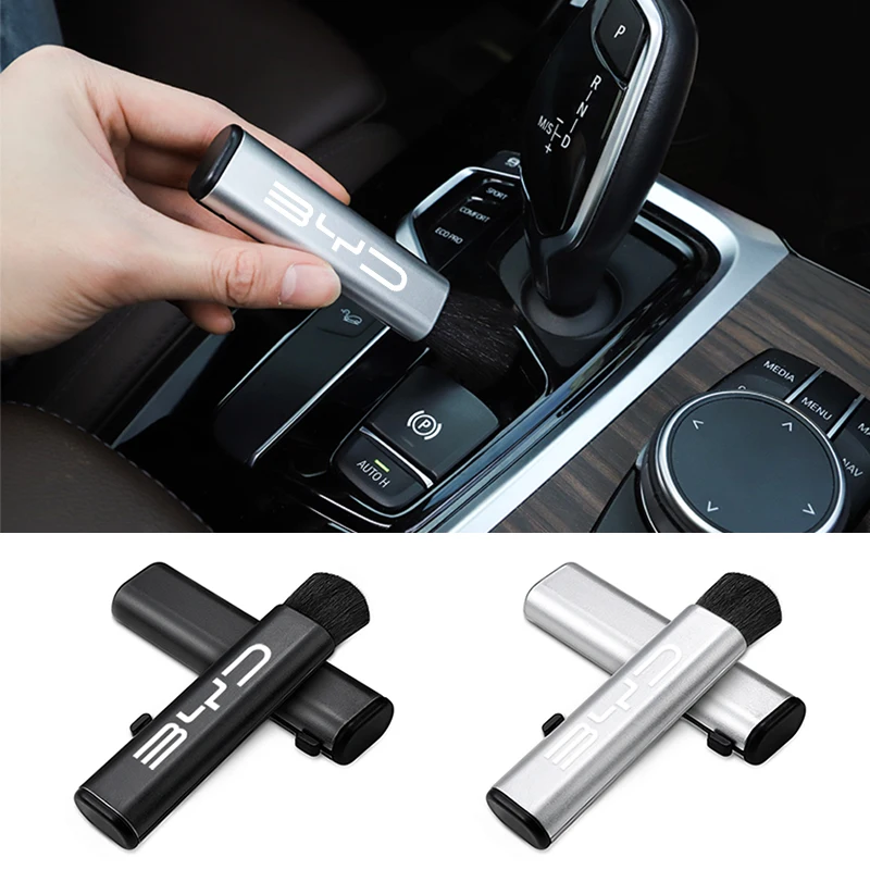 2Pcs Multi‑Purpose Car Cleaning Brush For BYD Atto3 Dolphin Seal Song Plus Tang Interior Air‑Vent Gap Dust Removal Accessory