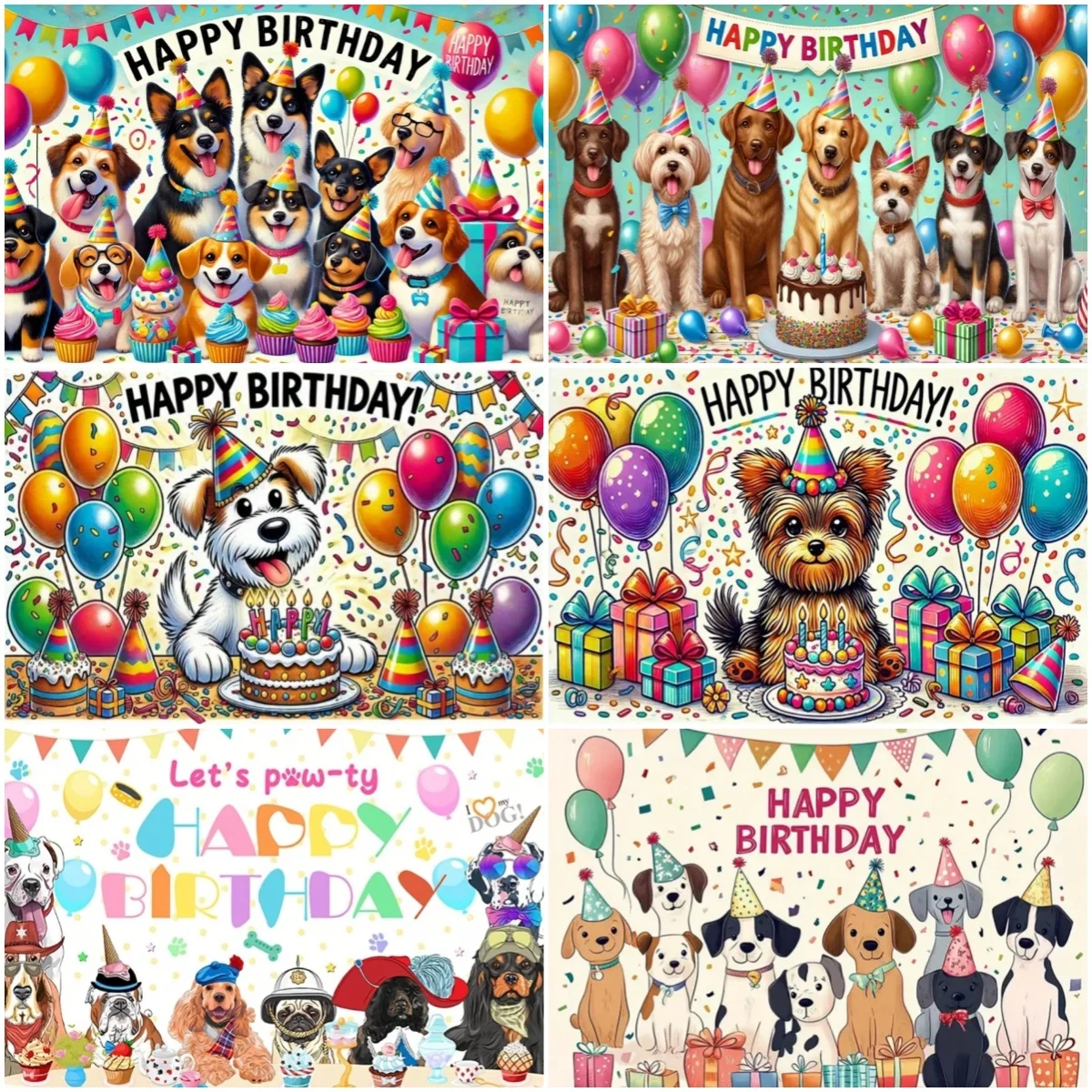 

Cartoon Dog Theme Background Kids Birthday Cute Pet Puppy Paw Party Backdrop Decoration Baby Shower Adult Banner Photo Studio