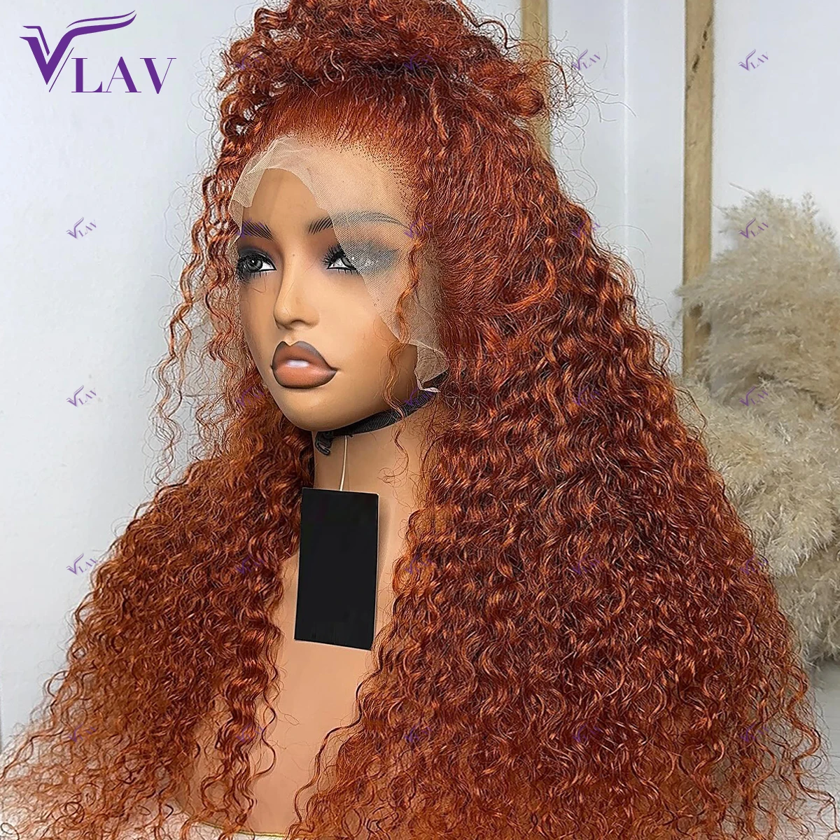 

Ginger Color Lace Front Human Hair 400 Density Kinky Curly Glueless Wigs Human Hair 13×4/13×6 HD Lace Frontal Wigs Wear And Go