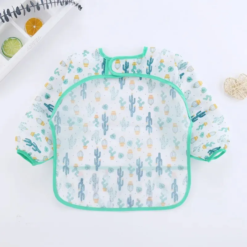 Baby Bibs Cute Children Baby Stuff Toddler Waterproof Long Sleeve Art Smock Feeding Bib Apron for Kids