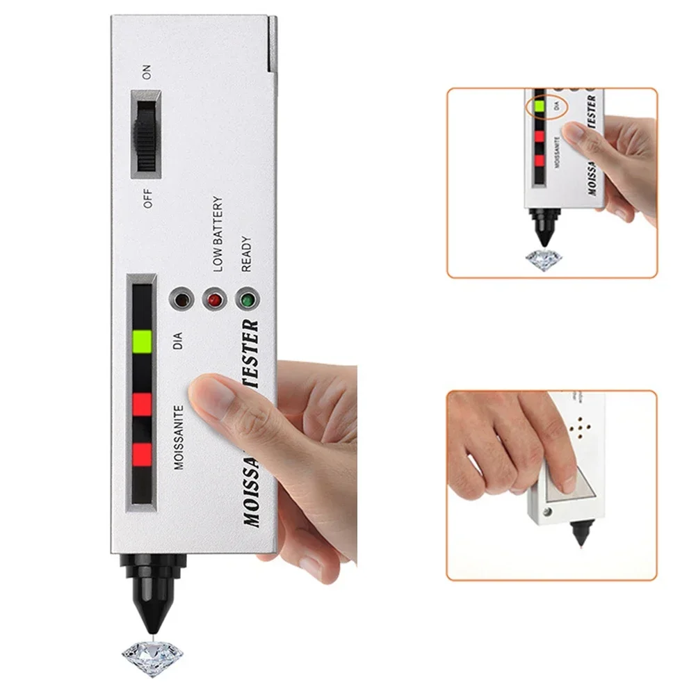 

Moissanite hardness tester with LCD screen and LED indicator for jewelry stores and auction houses portable use