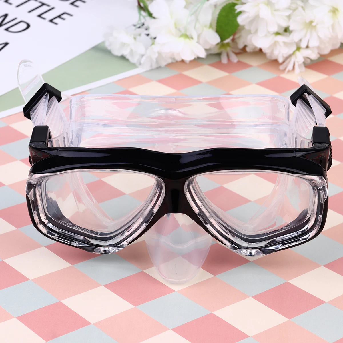 

Premium Frameless Scuba Diving Mask Tempered Glass High Clarity Waterproof Snorkeling Goggles Adjustable Silicone Seal Black