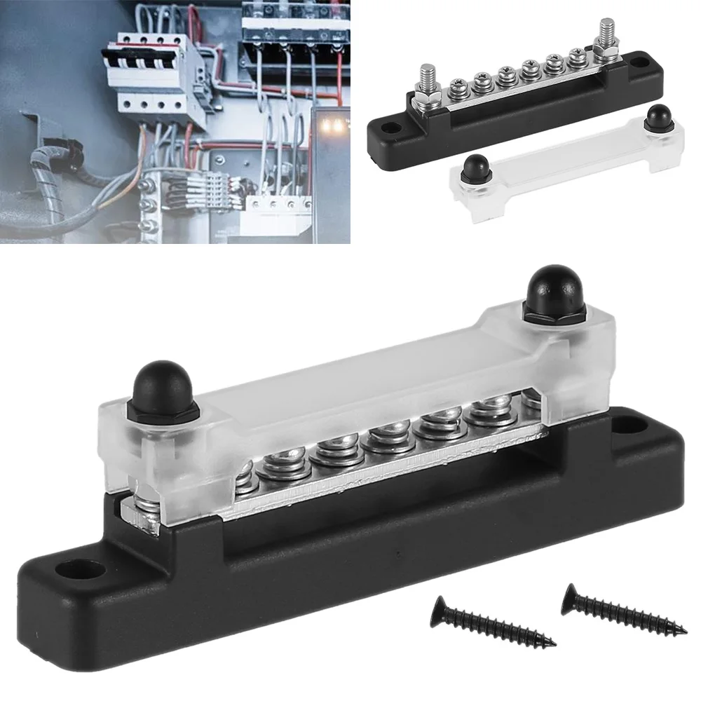 Terminal Bus Bar 6 Way Weather Resistant Insulated Power Distribution Terminal Block Solar Wiring Accessories for Car Boat