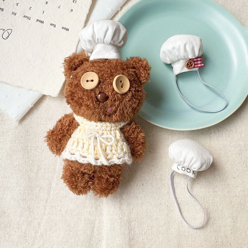 Delightful Mini Doll Chef Hat, 10cm Plush Toy Accessories, DIY Dollhouse Decor, Pretend Play Toy.