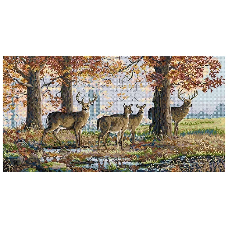 Joy Sunday Stamped Cross Stitch Kit Dear Under The Oaks 11CT 14CT Print Fabric Cross Stitch Kits Embroidery DIY Needlework Sets