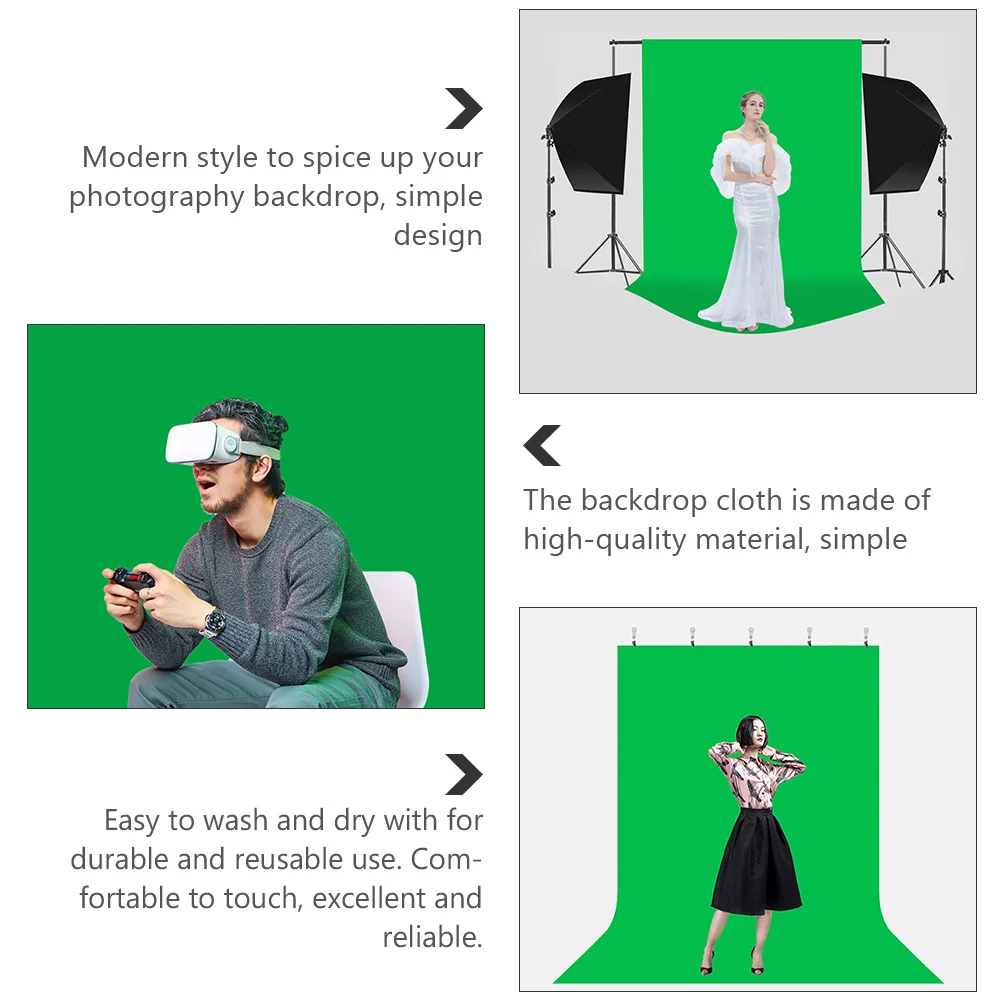 

Green Background Cloth Photography Backdrop Fabric For Studio Decor Scene Shooting Party Live Video Makeup Table Cover Reusable