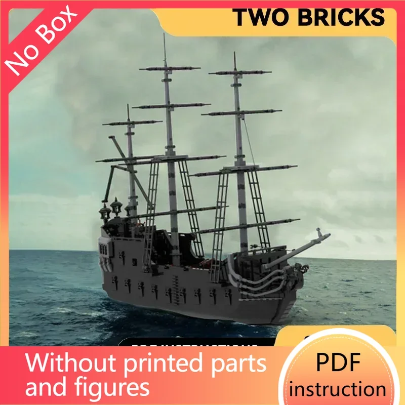 

Classic Black Pirate Ship Model Moc Building Bricks Sea Transport Technology Modular Blocks Gift Christmas Toy DIY Sets Assembly
