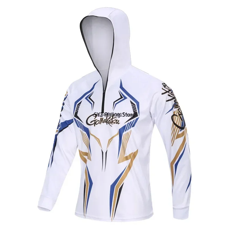

New Man Outdoor Sport Fishing Clothing Breathable Fishing Hiking Shirts Mens Quick Dry Hooded Fishing Wear Outdoor-camping