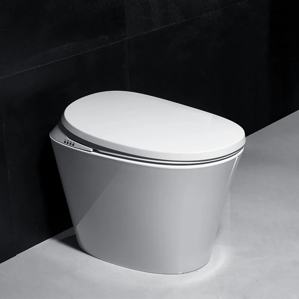 Luxury Certified Automatic Flush Bathroom Toilet Concealed Tank Wall-Hang Smart WC with S-Trap Drainage and Remote Control