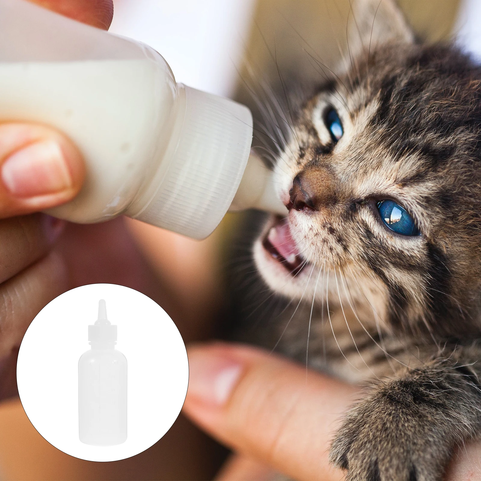 Botellas de lactancia para mascotas, alimentador de leche de silicona reutilizable para gatitos, cachorros, animales, diseño de línea de escala ligera portátil, 4 Uds.