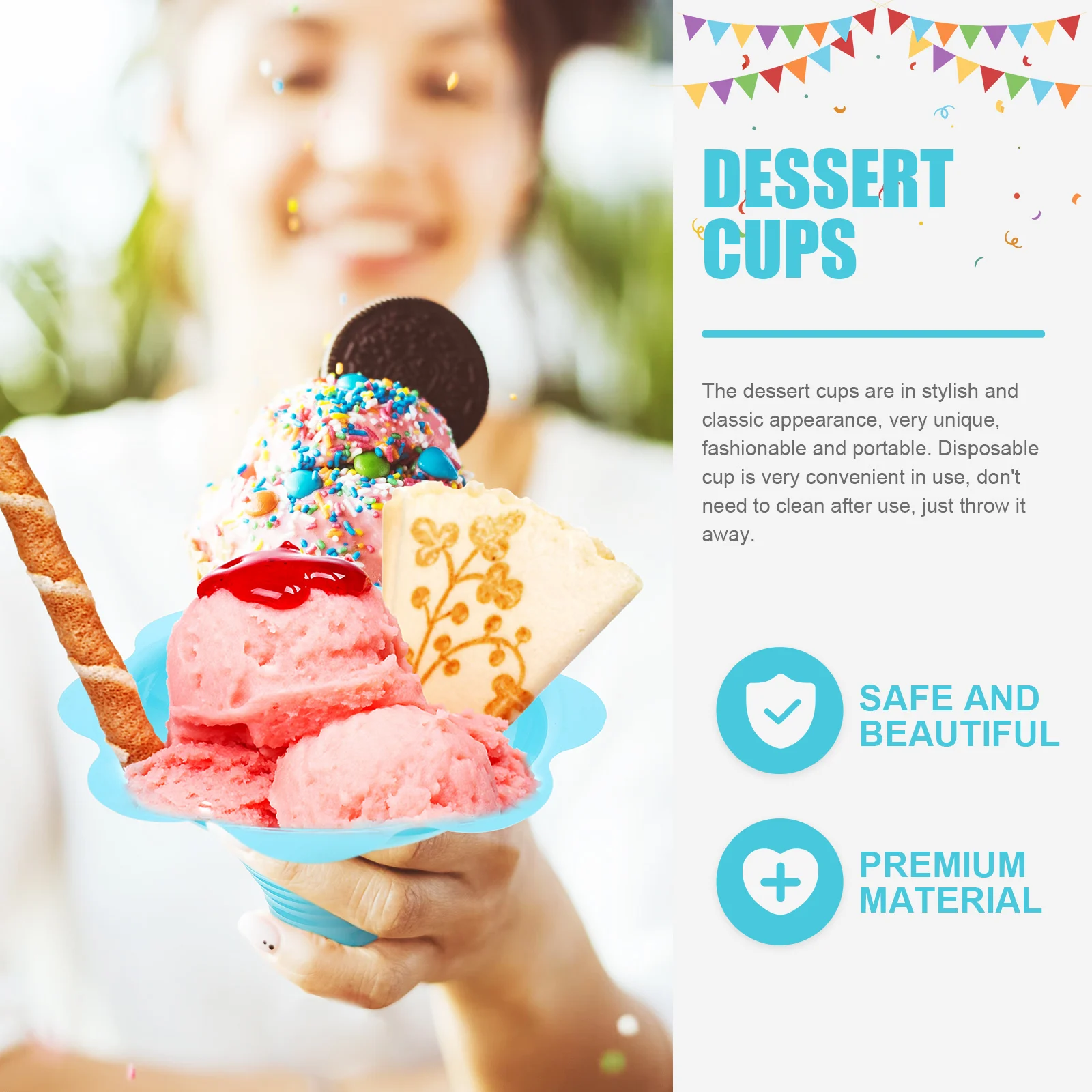 

50 Pcs Ice Cream Cup Desserts Cups Cones Yogurt Parfait The Pet Small for