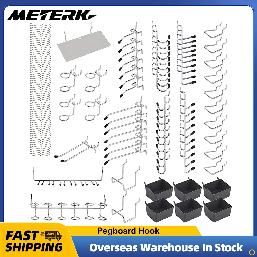 114pcs/140pcs Metal Pegboard Hooks Organizer Assortment Kit Peg Locks Hanging Applications for 1/8\