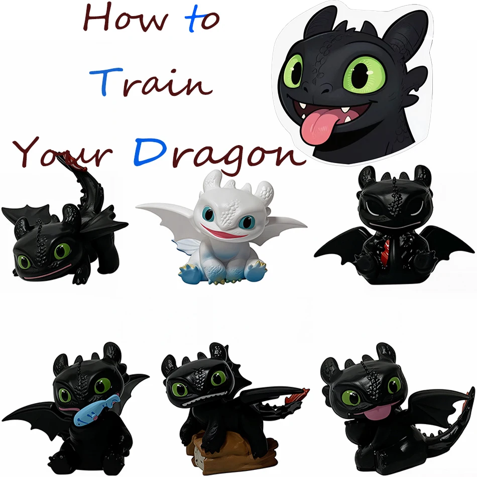 Personnages de dessins animés mignons, série How To Train Your Dragon Toothless, figurines créatives, décoration de bureau, décoration de voiture, cadeaux