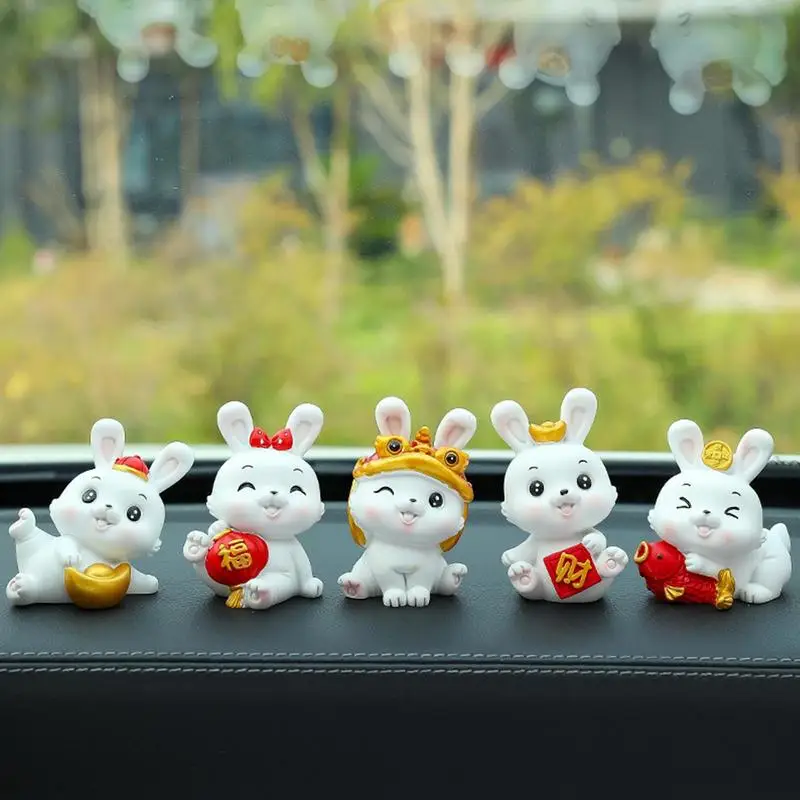 

Rabbit Figurines Resin Car Dashboard Ornament Rabbit Car Dashboard Decoration Car Interior Accessories Center Console Decoration