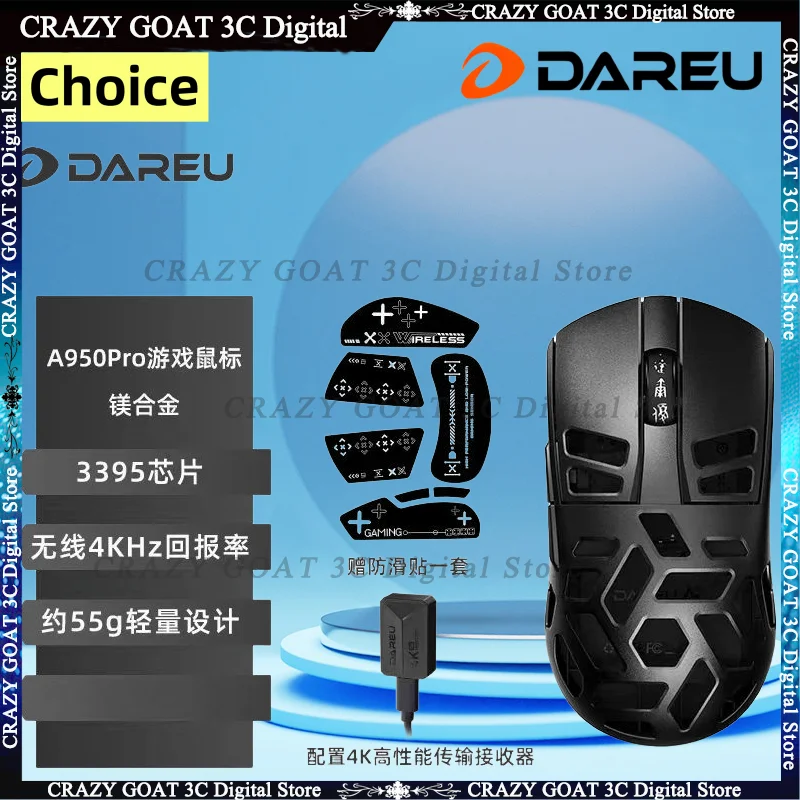 

DAREU a950 Pro Wireless Mouse Rgb Bluetooth Portable Tri-mode Paw3395 4k Gaming Mouse For Computer Keyboard Pc Office Mice Gift