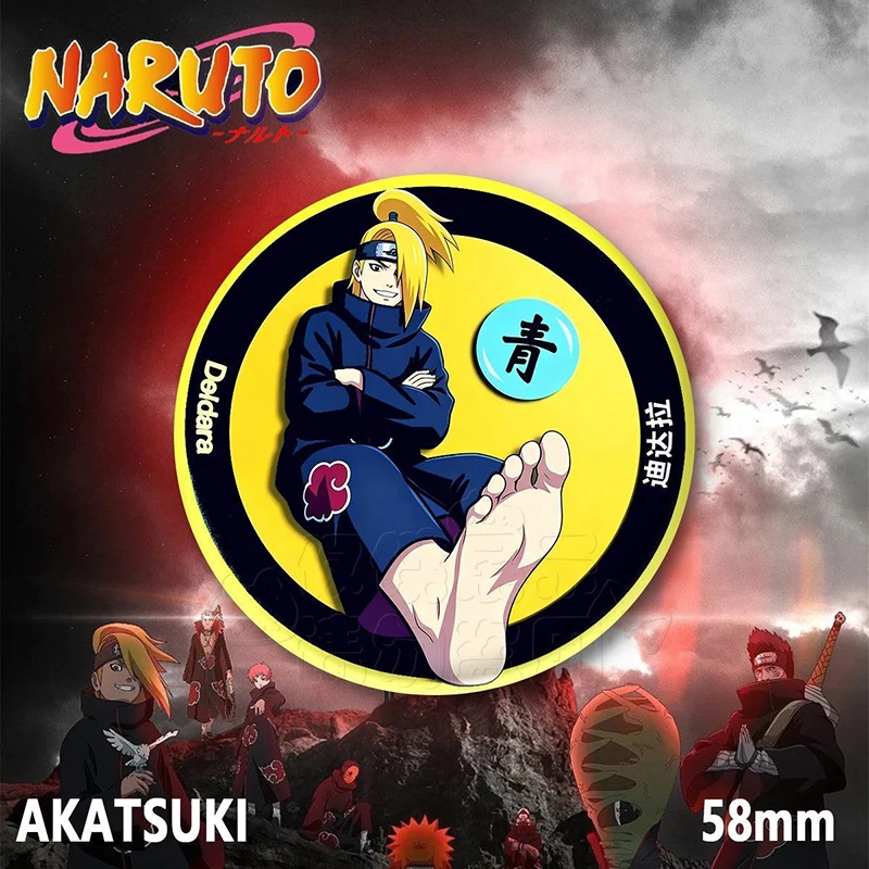 Cartoon Naruto Akatsuki Abzeichen Brosche Itachi Deidara Sasori Konan Pain Hidan Kisame Runde Metallabzeichen Rucksack Reversnadel Geschenk – Detail 2