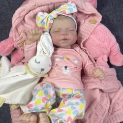 18 Inch Adorable Reborn Baby Doll Pascale Lifelike Newborn Doll Handmade 3D Skin Tone Visible Veins Christmas Gift Toy Doll