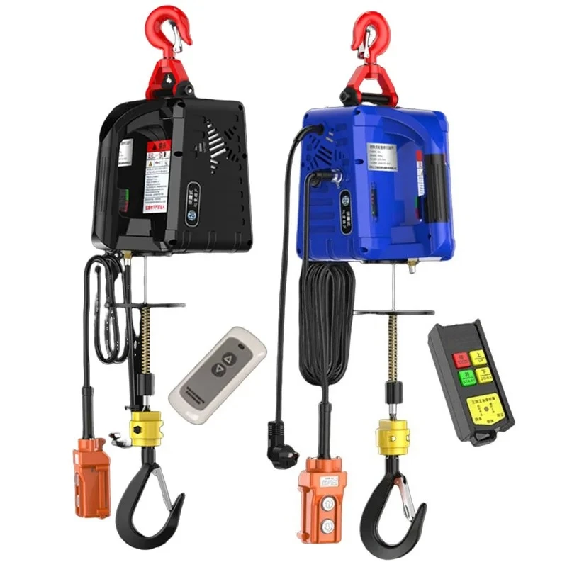 100-500kg Electric hoist Portable electric hand winch traction block electric steel wire rope lifting hoist towing rope