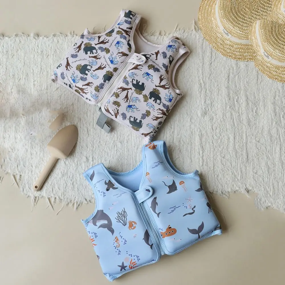 

Not Falling Off Child Buoyancy Vest Adjustable Anti Rollover Baby Swimming Jackets Stable Cartoon Inflation-Free Swimming Vest