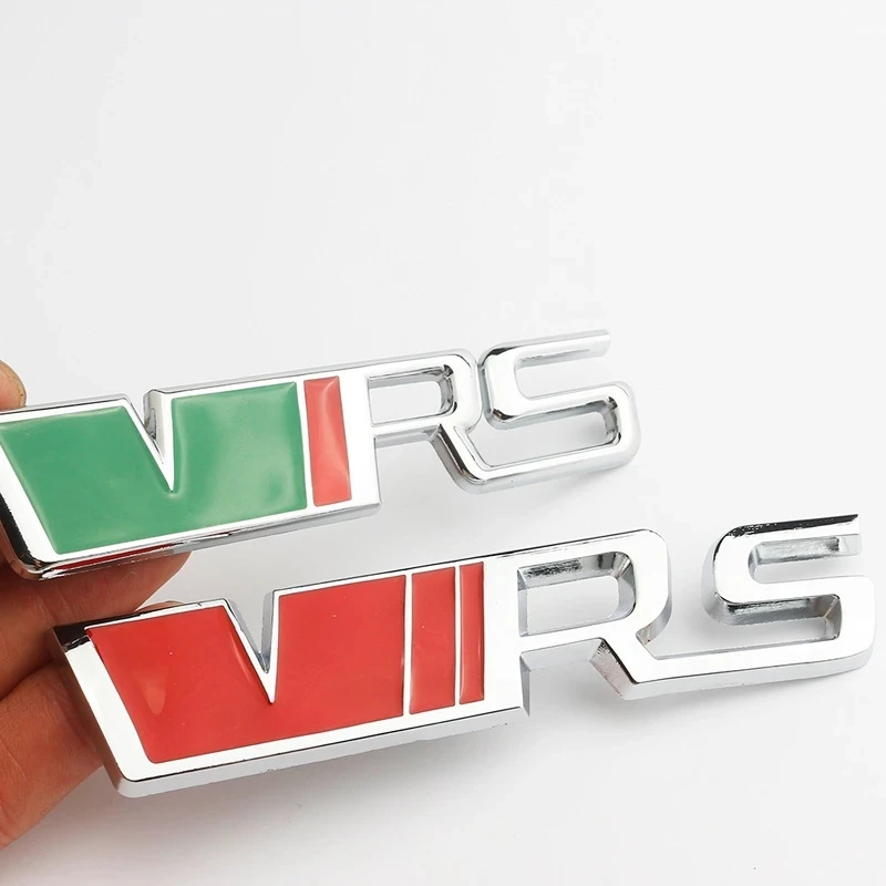 3D Metal RS VRS Logo Emblem Badge Car Trunk Sticker Front Grille VRS 5E 2014 2016 2023 Accessories