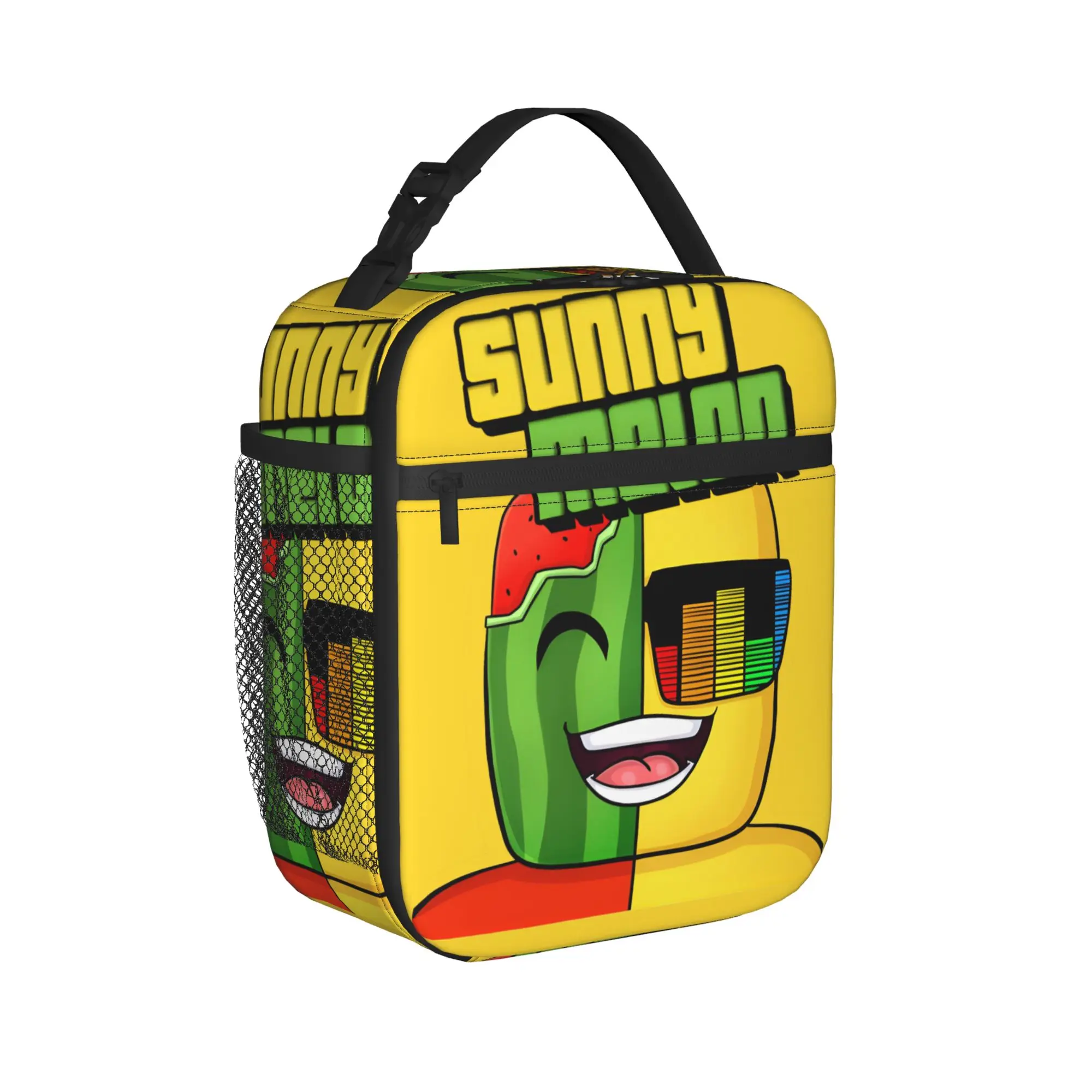 Sunny And Melon Split Half Face Combined Portrait Lunch Bag Retro Lunch Box For Girl Boy Cooler Bag Waterproof Tote Food Bags