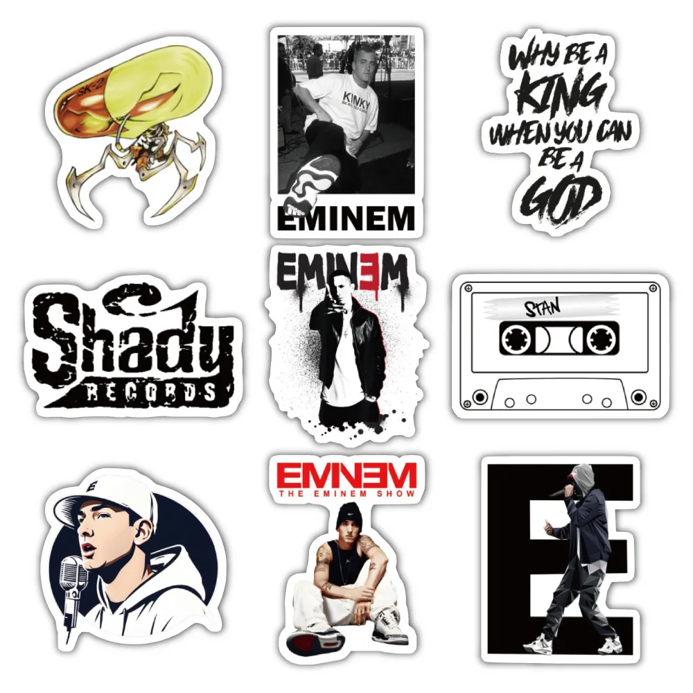 60 قطعة من ملصقات Eminem الأكثر مبيعًا، جدار جرافيتي، دفتر ملاحظات، كوب ماء، تزيين لوح التزلج، ملصق مقاوم للماء