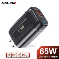 USLION 65W GaN USB C Charger For Laptop Ipad Smartphone Quick Charger PD Type-C Fast USB Charger For iPhone 15 14 13 12 Pro Max