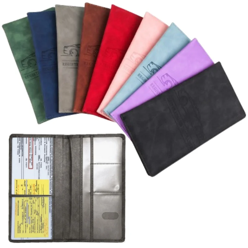 Men Card Holder Vehicle Registration License Insurance Card Wallet Portable Auto Driving Document Storage Organizer