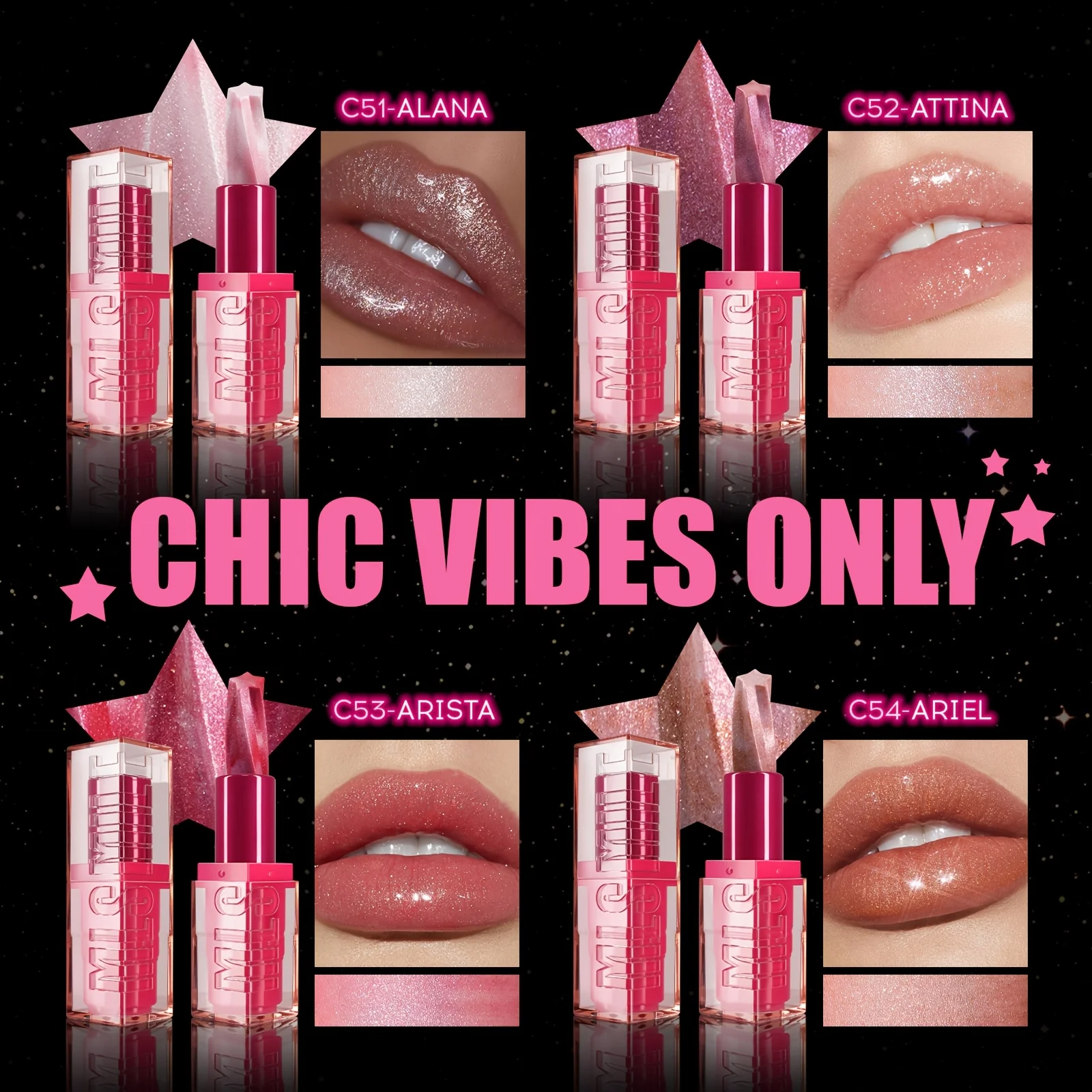 Rossetto perlescente Trucco labbra luccicante glitter lucido, Rossetto speciale Rossetto cremoso per regali di San Valentino sul palco delle feste