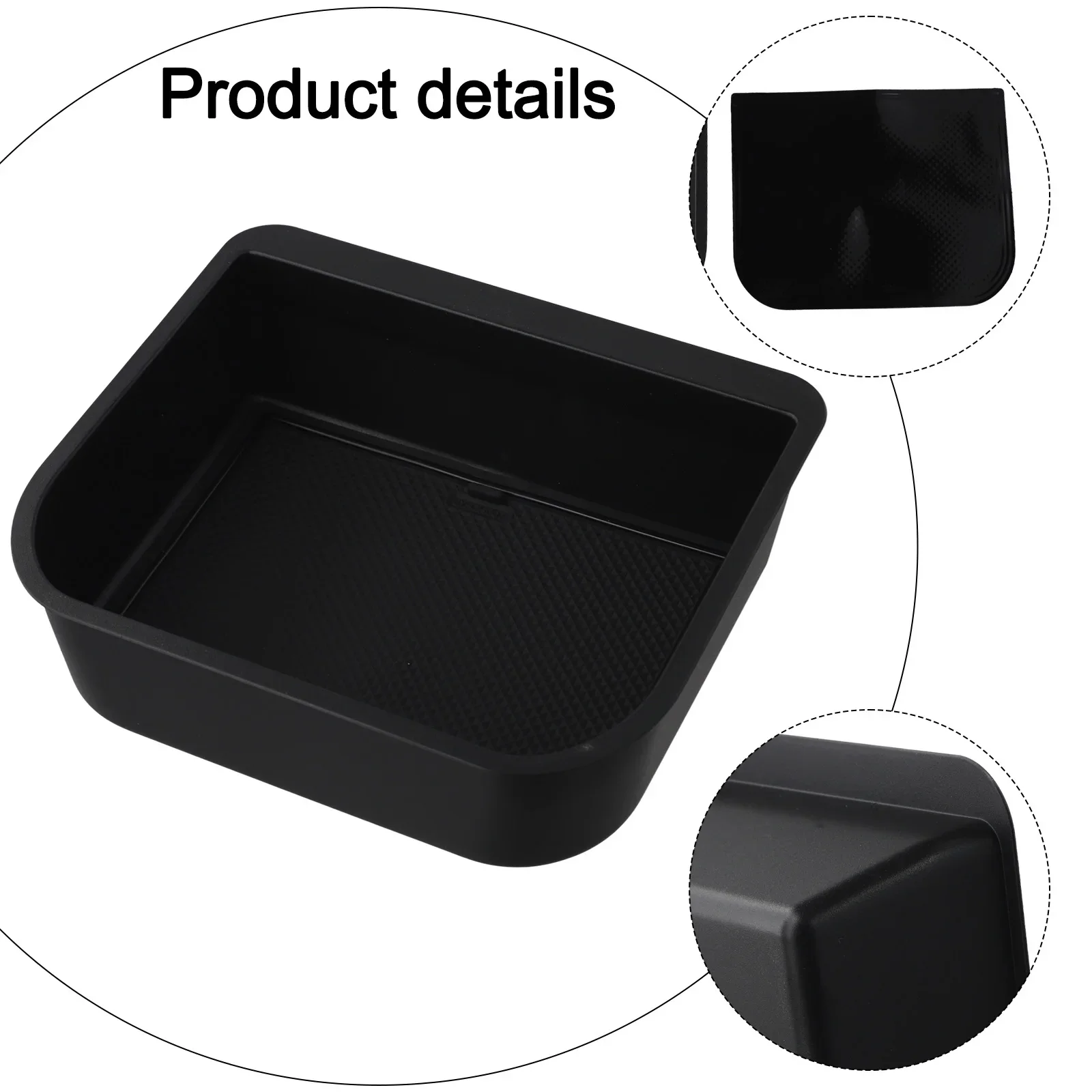 

Черный ящик для хранения в подлокотнике. Органайзер для хранения автомобиля. Стабильность. Износостойкий материал. Дизайн противоударной накладки.