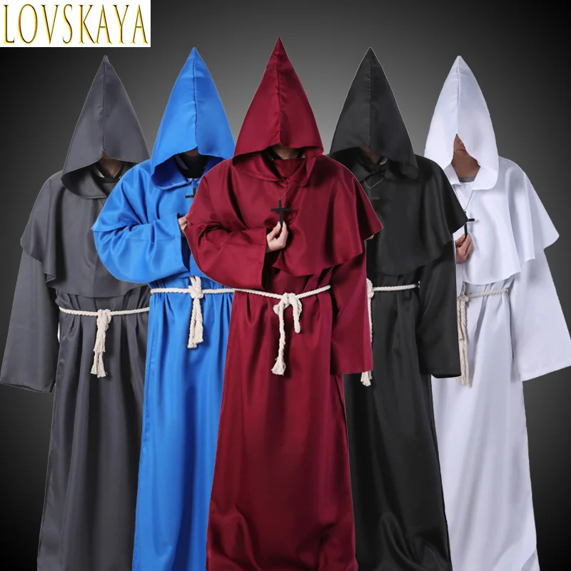 

Halloween New Men's Medieval Monk Robe, Monk , Wizardry Robe, Pastor Robe, Role Playing Robe