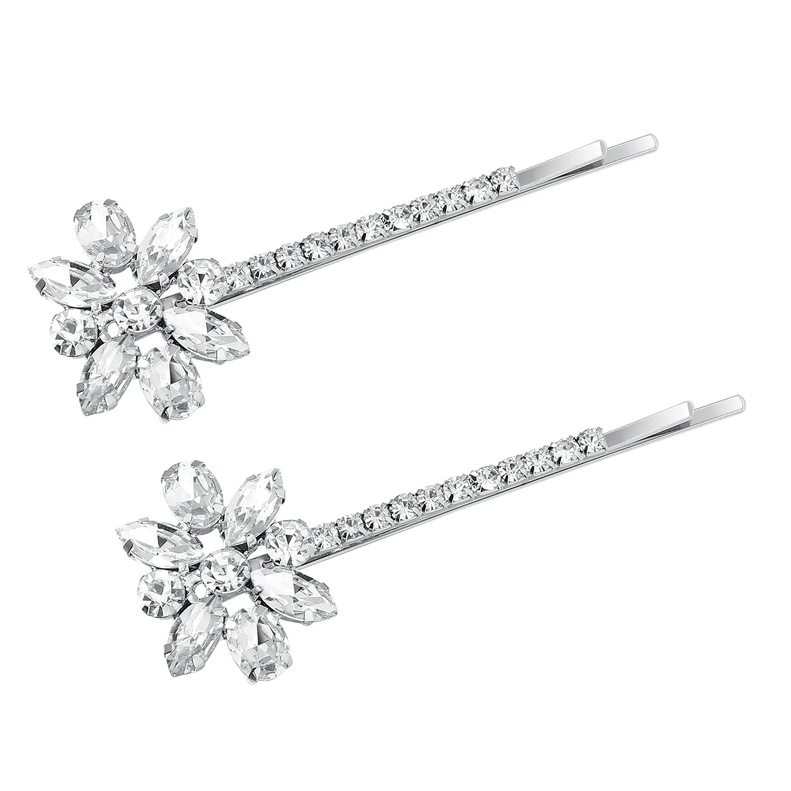 

Пара экологичных заколок для волос из сплава со стразами, винтажные стильные заколки-невидимки для свадьбы, вечеринки, выпускного, надежно фиксируют длинные и короткие волосы