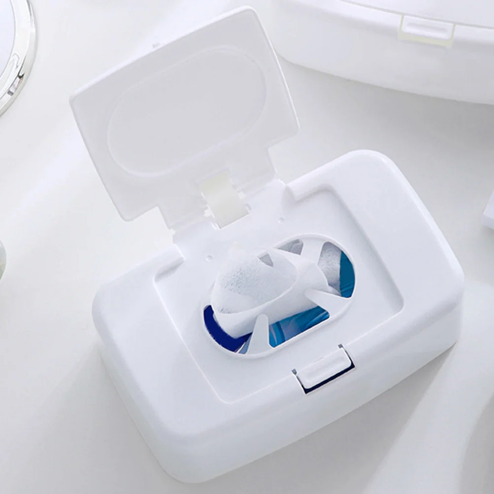

3pcs Wet Wipes Storage Box Dispenser White Plastic Rectangular Tissue Holder for Living Bedroom Baby Room Keeps Moist Clean Easy