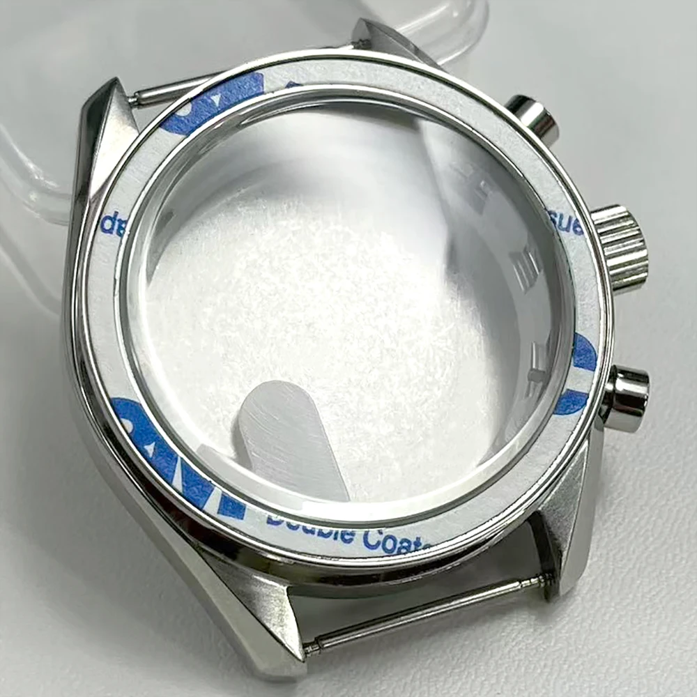 39.7mm stainless steel silver-colored case, with a crescent-shaped bottom cover suitable for the VK63 model movement components