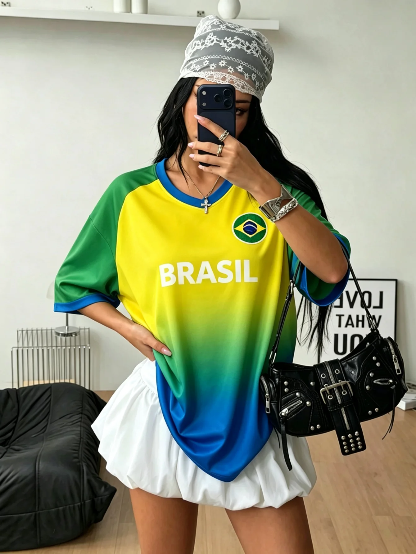 Brazil Y2K Soccer Jersey Green Yellow Blue Men Women Unisex Graphic Tee Plus Size Standard Size Football Streetwear Vintage Top