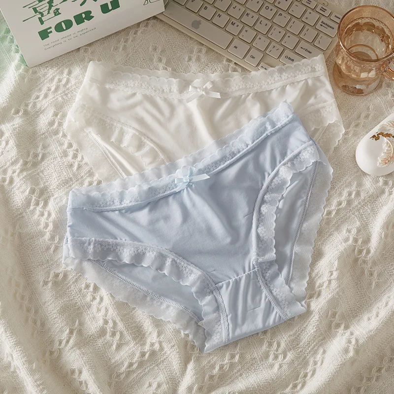 3Pcs Women Low Waist Panties Panties Sexy Lingerie Lace Quick Drying Briefs Female Seamless Underwear Solid Color Underpants image 4