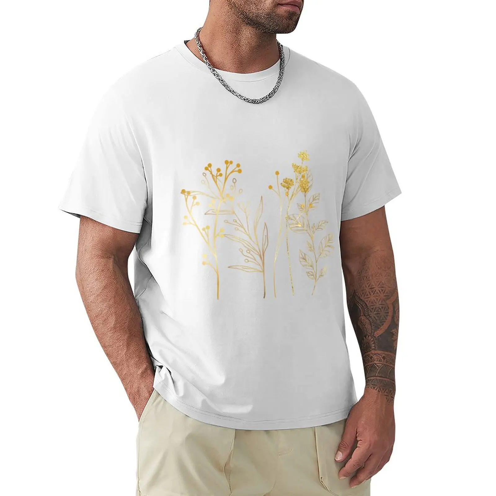 

Art deco dry flowers T-Shirt Blouse blanks graphics tees slim fit t shirts for men